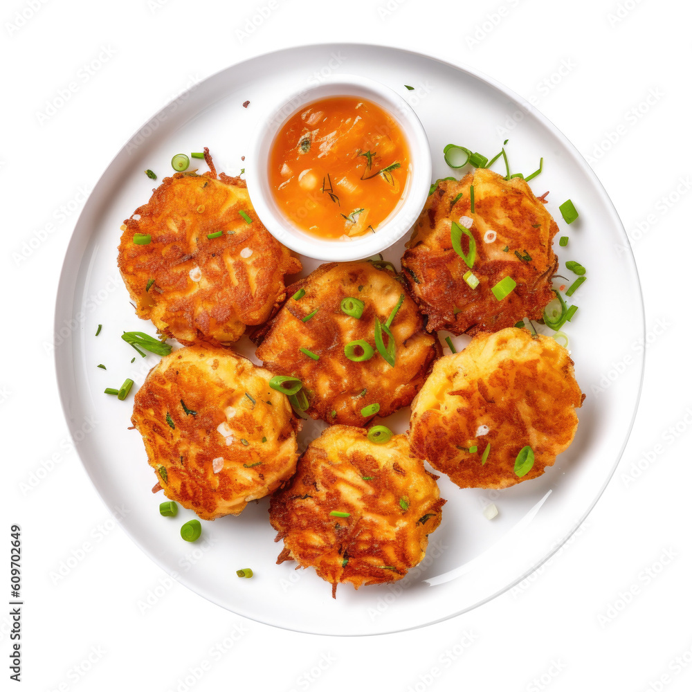 Delicious Plate of Crab Cakes Isolated on a Transparent Background. Generative AI Delicious Plate of Crab Cakes Isolated on a Transparent Background. Generative AI