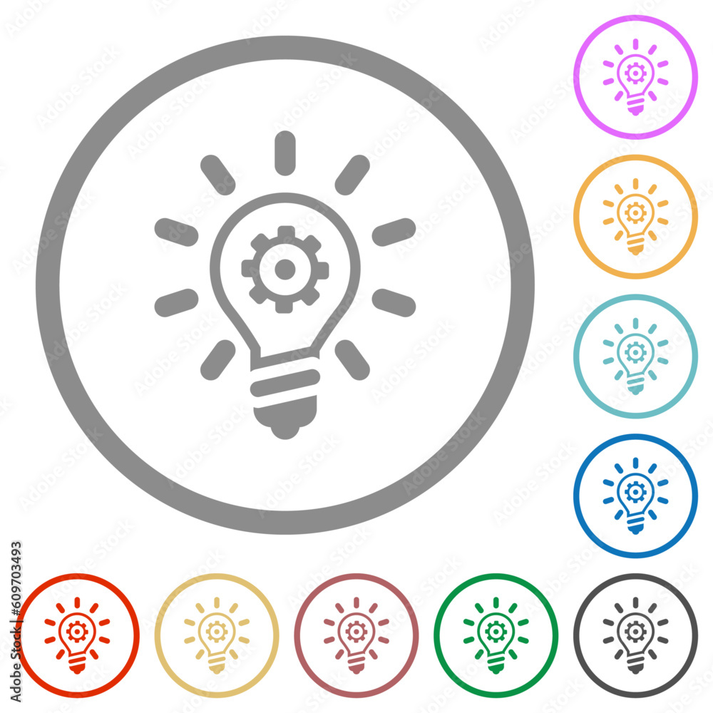Innovation outline flat icons with outlines Innovation outline flat icons with outlines