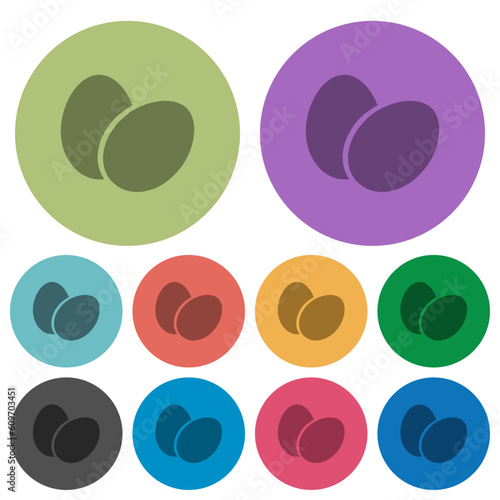 Two eggs solid color darker flat icons
