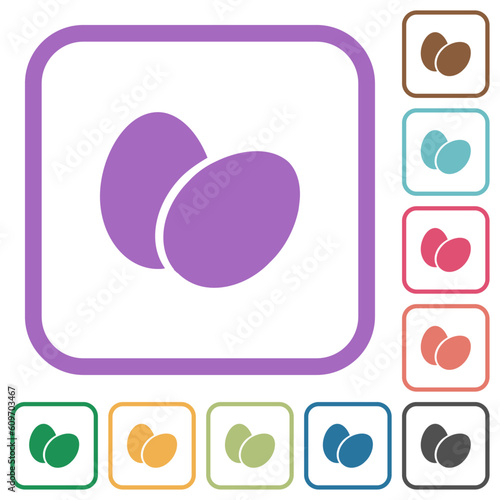 Two eggs solid simple icons