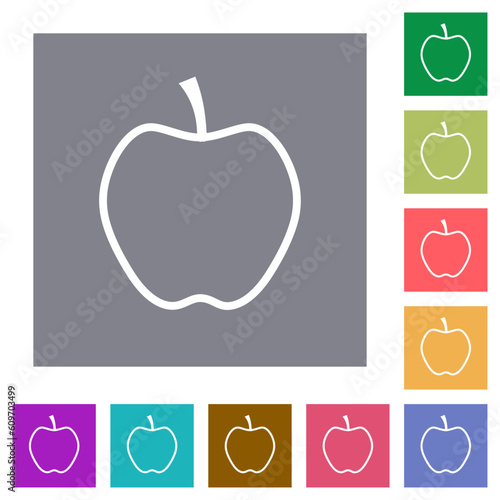 Apple outline square flat icons