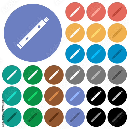 Electronic cigarette solid round flat multi colored icons