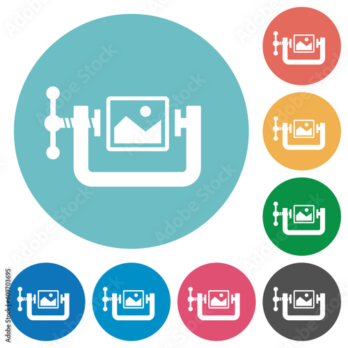 Image compression solid flat round icons