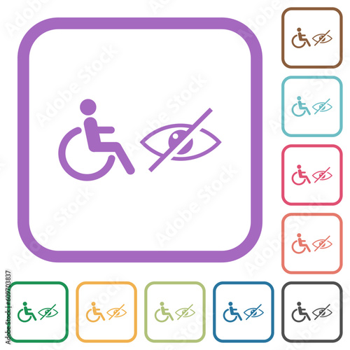 Wheelchair and visually impaired symbols simple icons