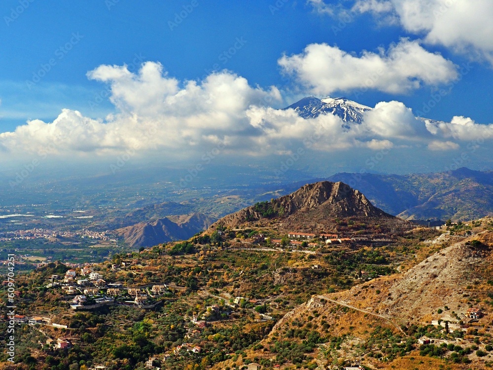 Sicilian view of Mount Etna