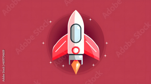 Rakete, icon, web icon, flach, design, KI generated