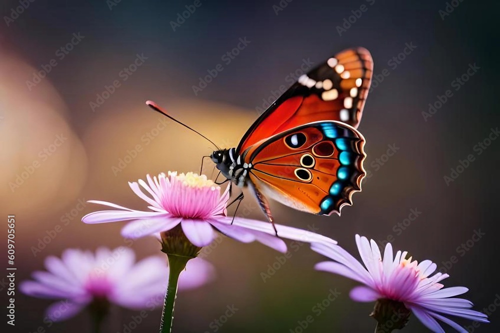 butterfly on flower butterfly on flower