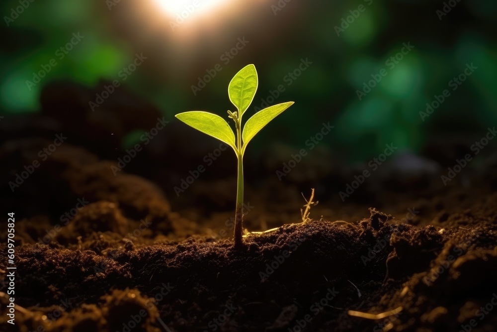go green A seed is buried under light colored dark soi Generated AI go green A seed is buried under light colored dark soi Generated AI