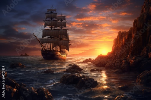 sunset_over_the_ocean_with_a_sail