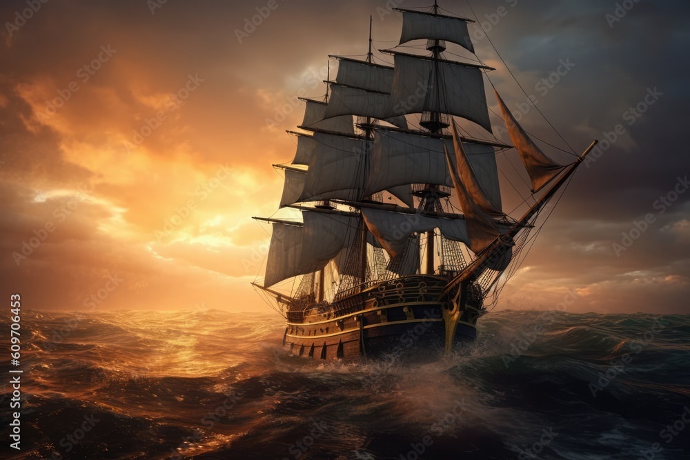 ship_sailing_in_the_ocean_at_sunset