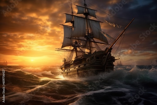 sailing_ship_in_the_sunset