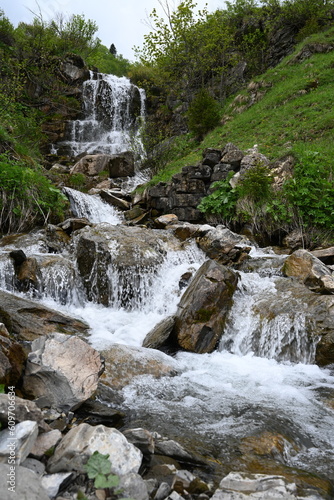 waterfall in the mountains