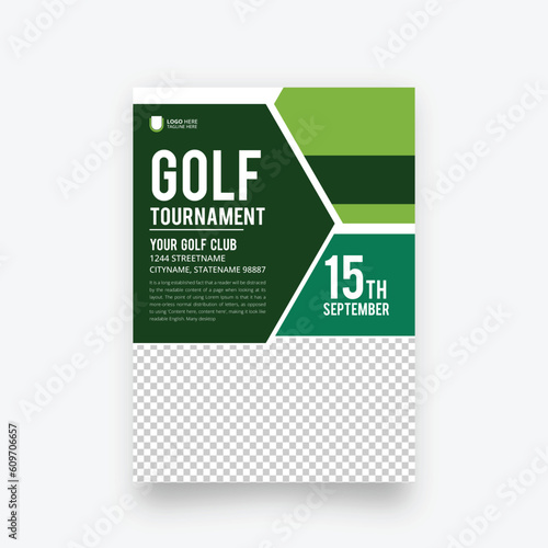 Golf tournament flyer template, Championship or Tournament Event Poster Banner Vector Flyer Template Design.