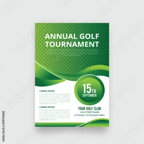 Golf tournament flyer template, Championship or Tournament Event Poster Banner Vector Flyer Template Design.