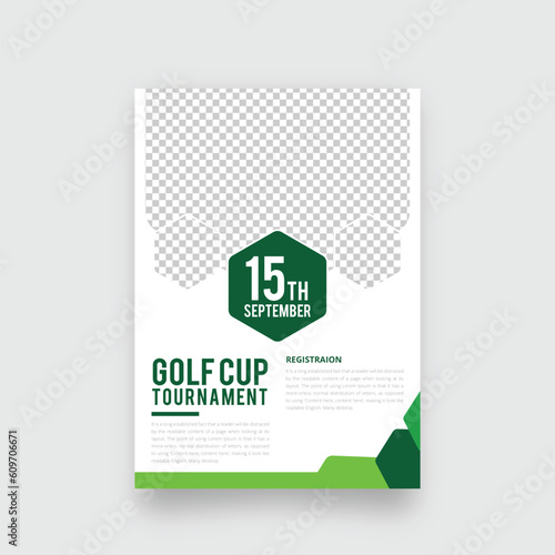 Golf tournament flyer template, Championship or Tournament Event Poster Banner Vector Flyer Template Design.