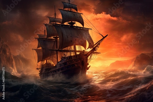 sailing_ship_in_the_sunset © Alexander Mazzei 