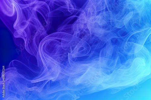 Smoke or gas texture background, abstract pattern in neon light, generative AI