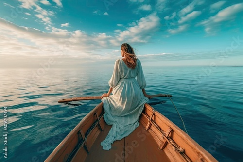 woman_on_a_boat_on_the_beautiful_blue_sea © Alexander Mazzei 