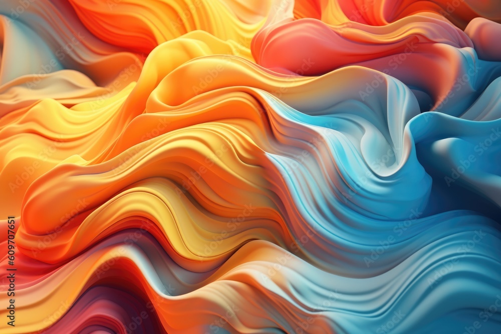 Obraz premium Abstract art wavy gradient background. AI generative