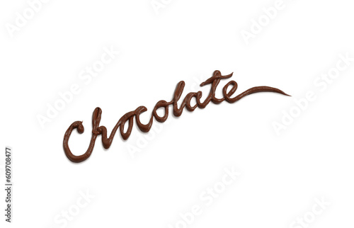 Chocolate written with dark cocoa