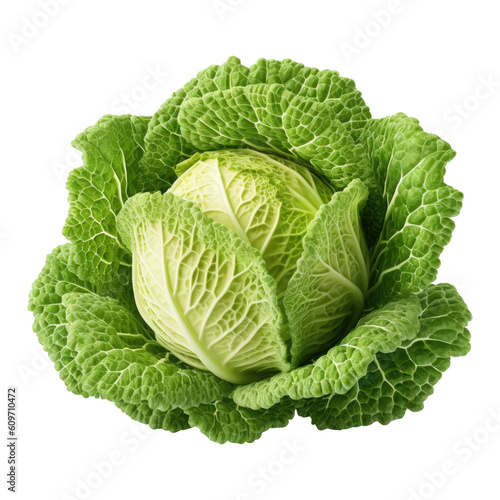 Cabbage Isolated on Transparent Background - Generative AI
