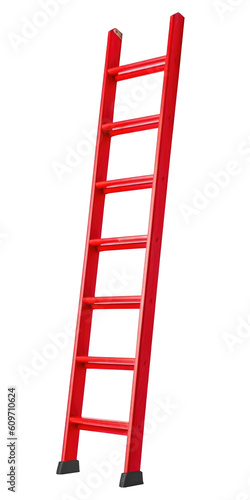 Red Ladder Isolated on Transparent Background - Generative AI 