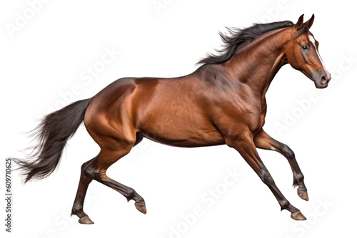 Horse Running Isolated on Transparent Background - Generative AI 