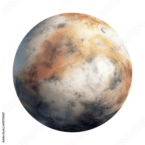 Pluto Dwarf Planet Concept Isolated on Transparent Background - Generative AI 