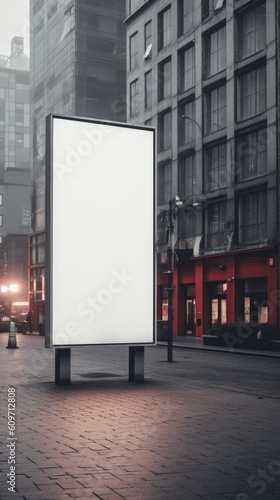 A white bellboard beside the street mock up ai, ai generative, illustration