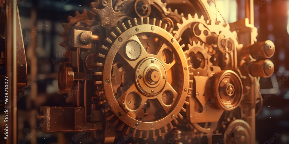 Steampunk Background with Rusty Gears and Engines. Industrial Background. Generative AI Steampunk Background with Rusty Gears and Engines. Industrial Background. Generative AI