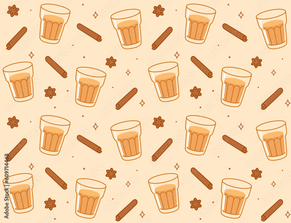 Masala chai tea pattern Masala chai tea pattern