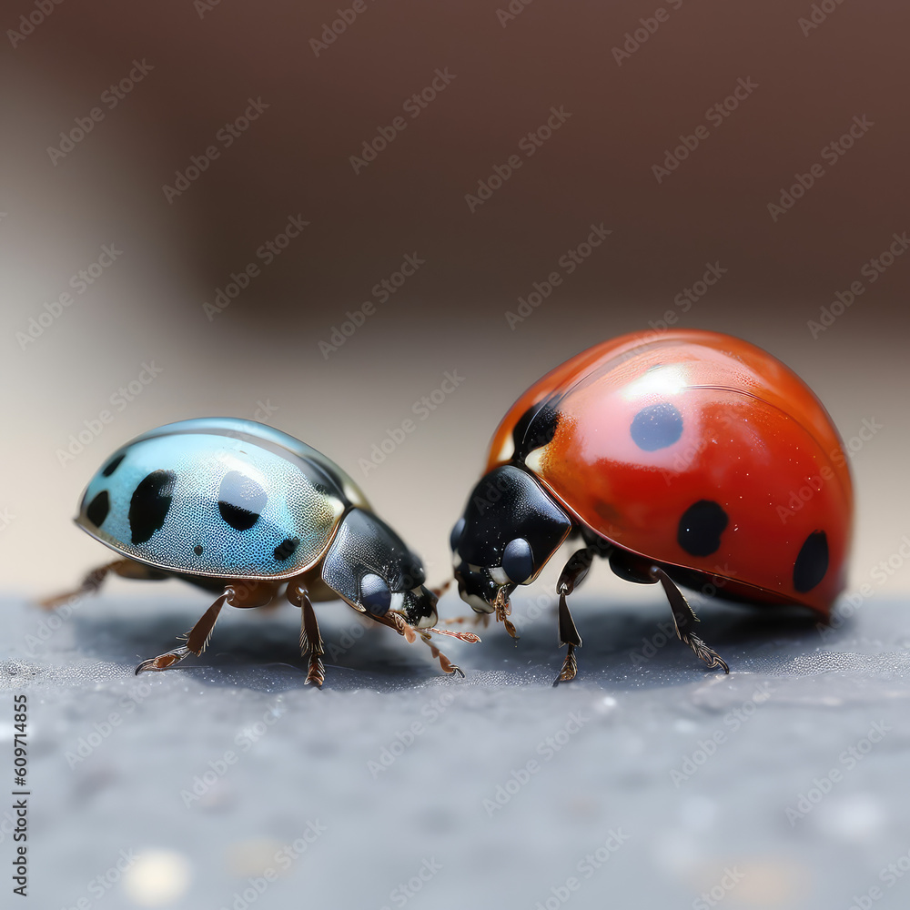 Obraz premium Ladybug meeting - generative AI