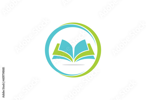 Open book education logo vector image