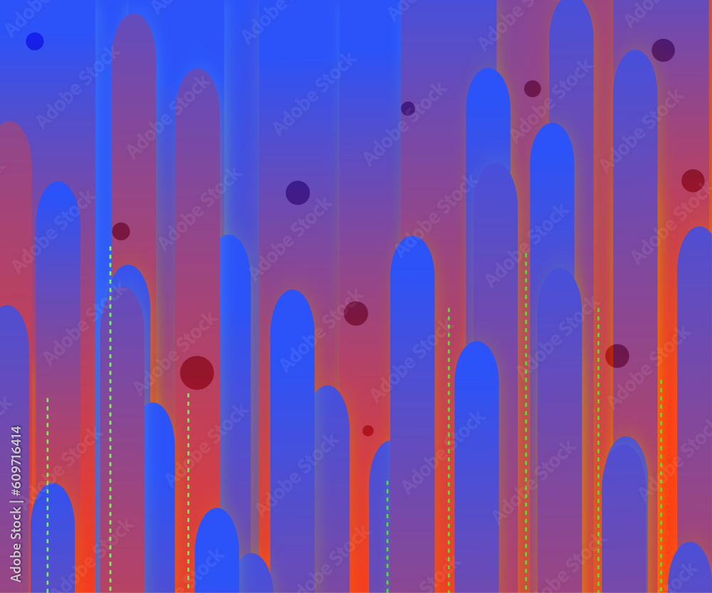 Abstract blue-red futuristic background with shapes and gradient