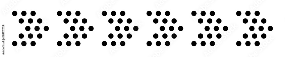 Set with dotted black arrows. Direction arrow. Dotted pointer. Vector 10 Eps. Set with dotted black arrows. Direction arrow. Dotted pointer. Vector 10 Eps.