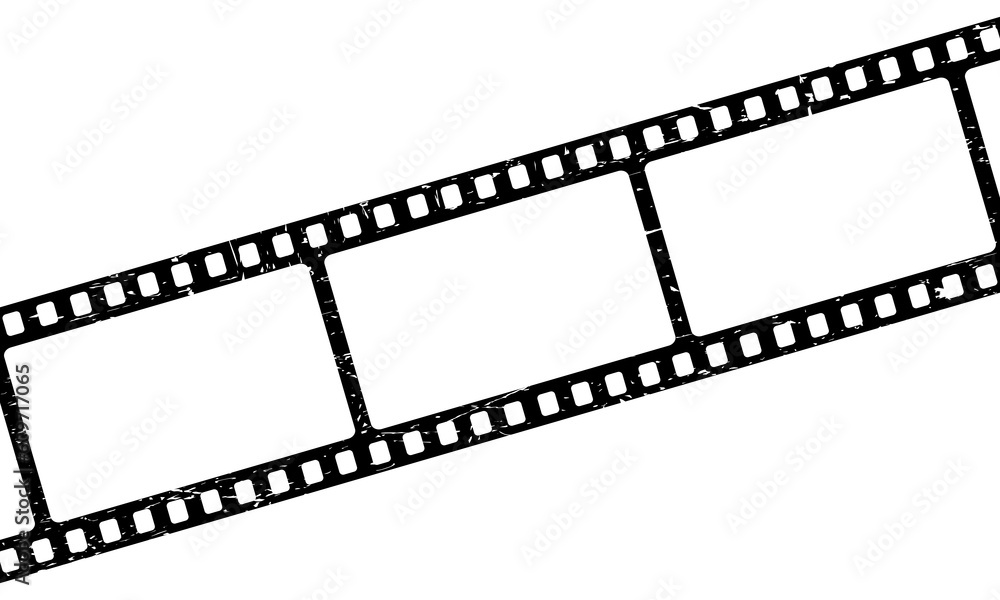 Cinema tape vector icon. Black grunge film strip. Roll with old film tape. Vector 10 Eps.