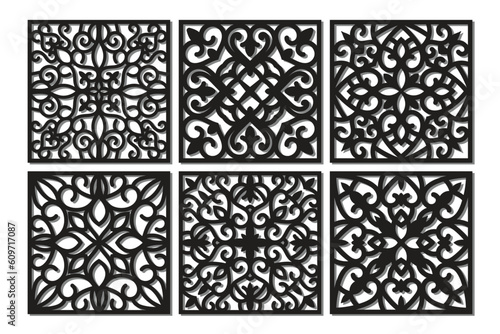 laser cut square coaster vector illustration design bundle