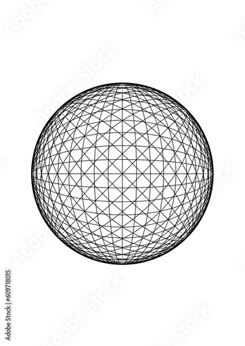 kugel mit geometrischem muster auf der oberfläche, modern art
