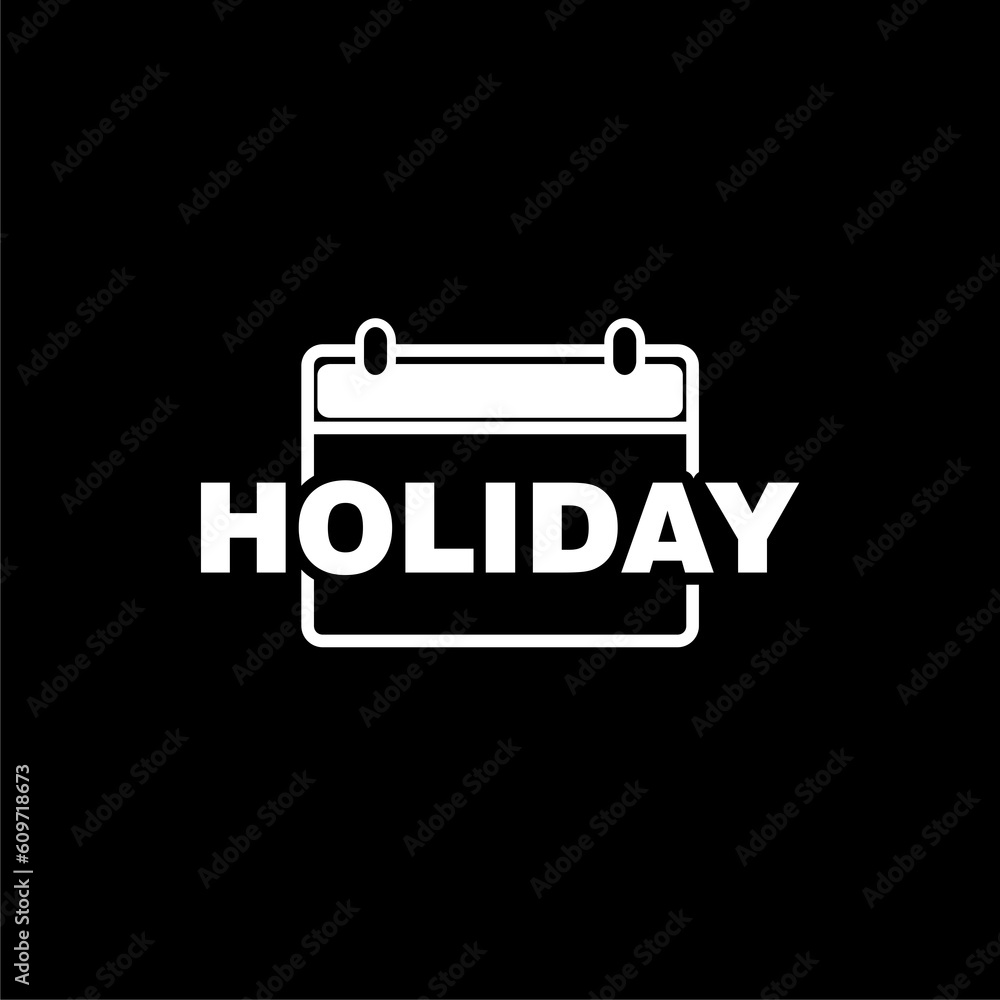 Holiday icon icon isolated on black background Holiday icon icon isolated on black background