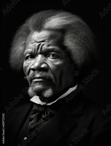 Monochrome Majesty: Reviving Frederick Douglass Through Digital AI - A Captivating Encounter with Timeless Brilliance