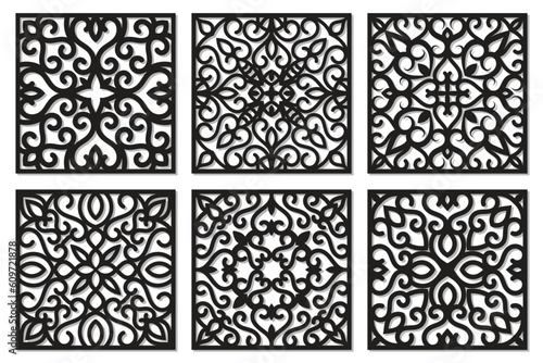 laser cut square coaster vector illustration design bundle