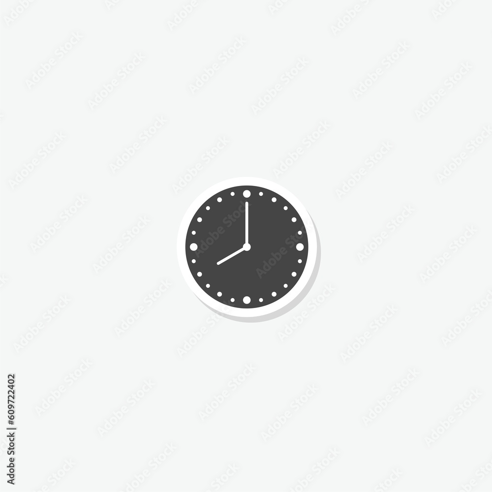 Clock sticker icon in trendy flat style on white background Clock sticker icon in trendy flat style on white background