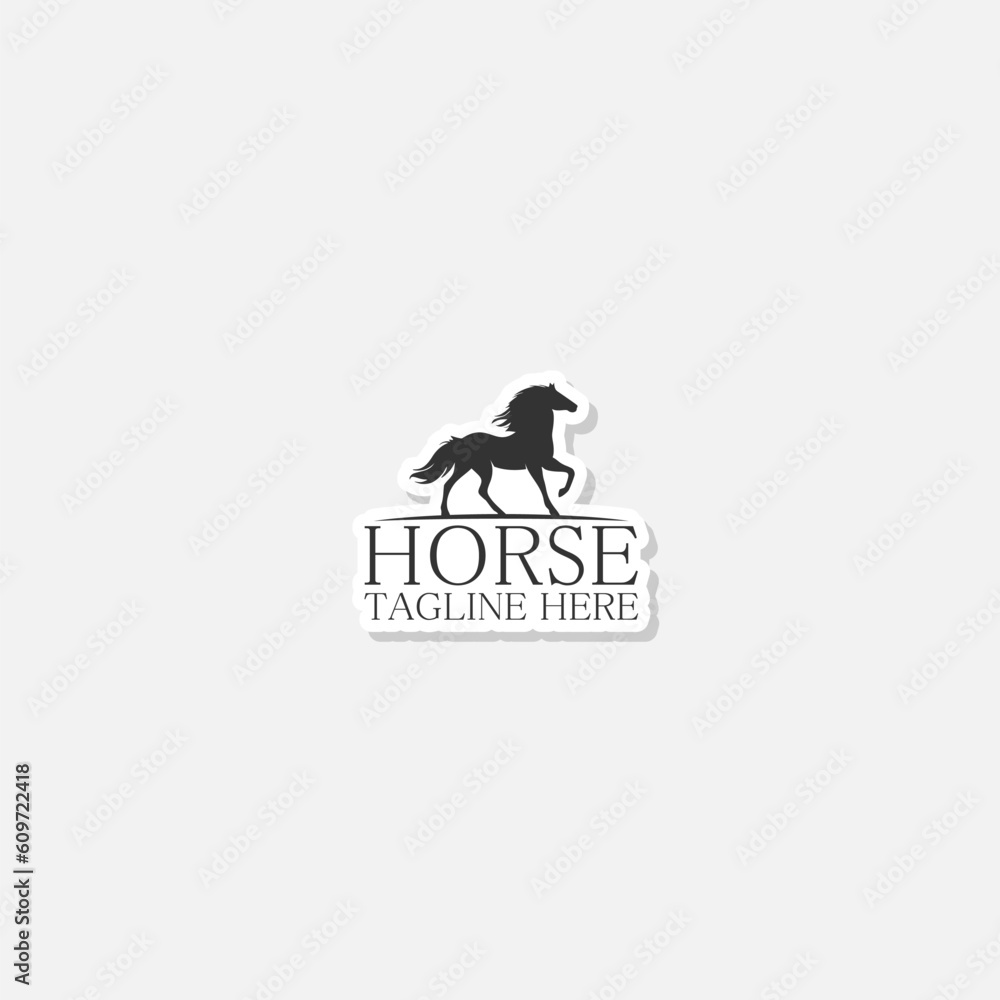 Horse logo template  sticker icon