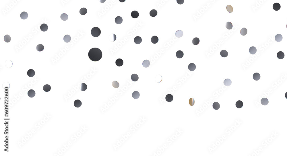  Colorful confetti on white background  - Silver Holographic PNG