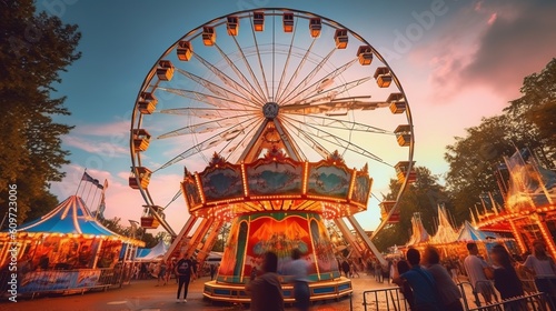 illustration of Oktoberfest Beer Festival icons set. Lederhosen, gingerbread, accordion, beer, grilled sausage on fork, smoking pipe and ets, Generative Ai