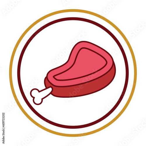 Vector image of meat troso icon with white background