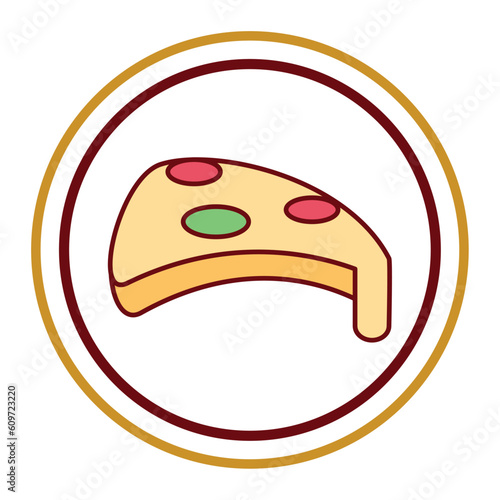 vector icon of a slice of pizza with white background