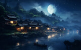 Moonlighted Village