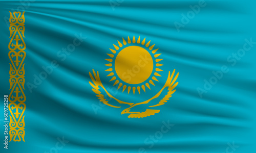 Vector flag of Kazakhstan