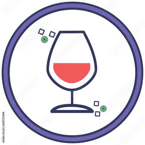 drink icon vector image with white background and purple border